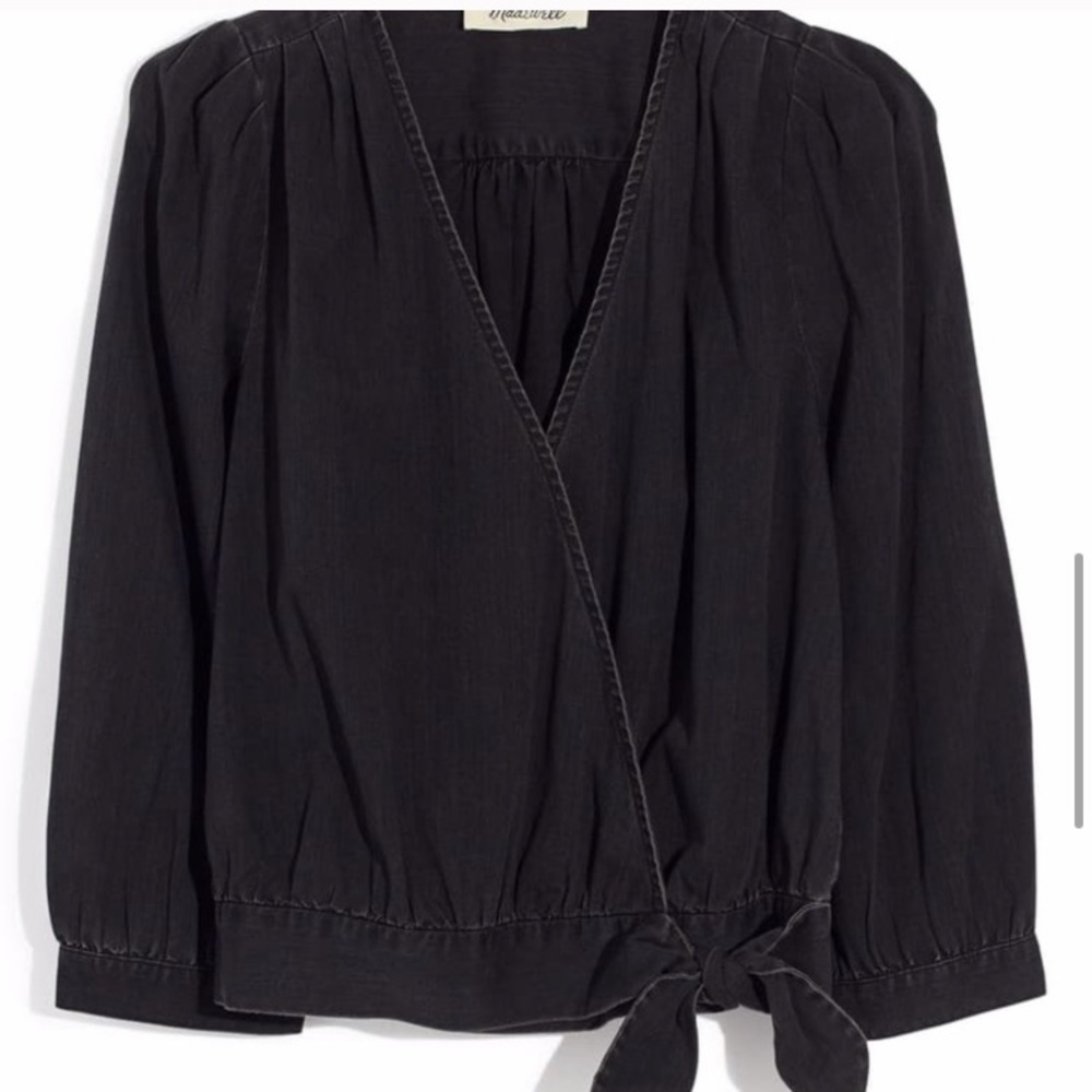 Madewell Denim Wrap Top - Picture 7 of 9